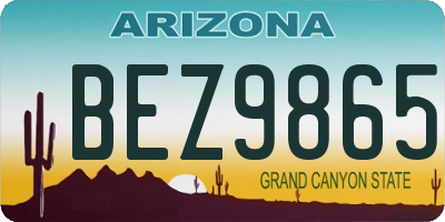 AZ license plate BEZ9865