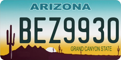AZ license plate BEZ9930