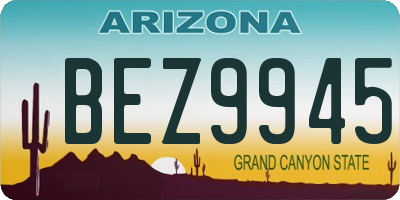 AZ license plate BEZ9945
