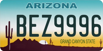 AZ license plate BEZ9996