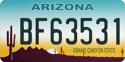 AZ license plate BF63531