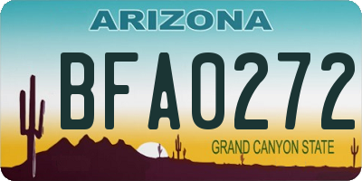 AZ license plate BFA0272