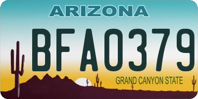 AZ license plate BFA0379