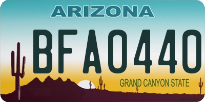 AZ license plate BFA0440