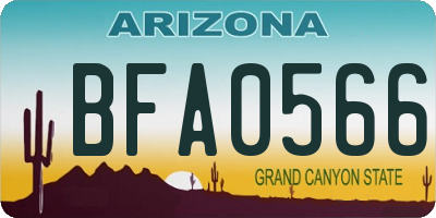 AZ license plate BFA0566