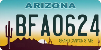 AZ license plate BFA0624