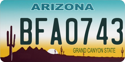 AZ license plate BFA0743