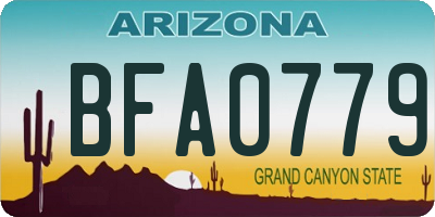 AZ license plate BFA0779