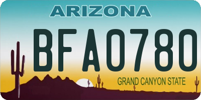 AZ license plate BFA0780