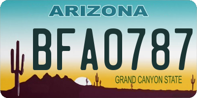 AZ license plate BFA0787