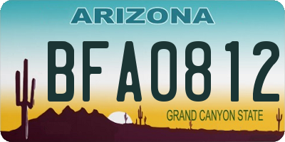 AZ license plate BFA0812
