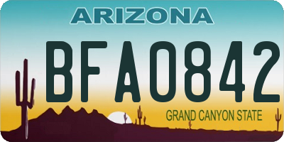 AZ license plate BFA0842