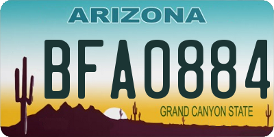 AZ license plate BFA0884
