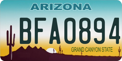 AZ license plate BFA0894