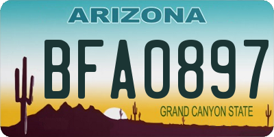 AZ license plate BFA0897