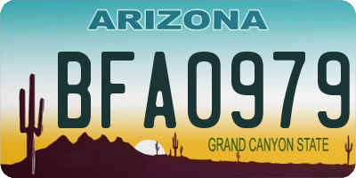 AZ license plate BFA0979