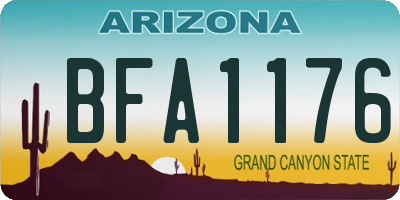 AZ license plate BFA1176