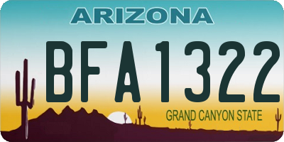 AZ license plate BFA1322