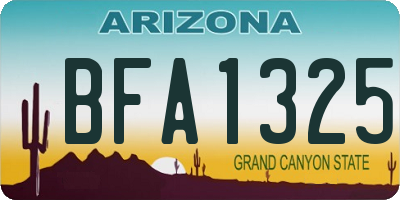 AZ license plate BFA1325