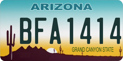 AZ license plate BFA1414