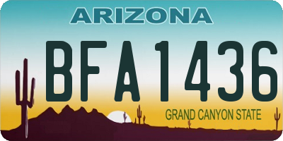 AZ license plate BFA1436