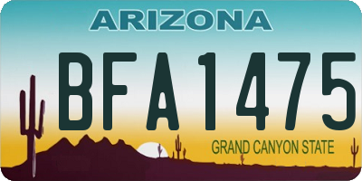 AZ license plate BFA1475