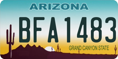 AZ license plate BFA1483