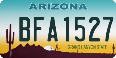 AZ license plate BFA1527