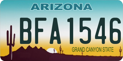 AZ license plate BFA1546