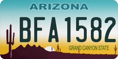 AZ license plate BFA1582