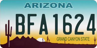 AZ license plate BFA1624