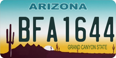 AZ license plate BFA1644