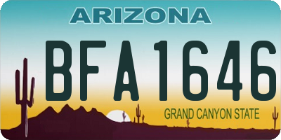 AZ license plate BFA1646