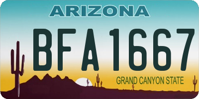 AZ license plate BFA1667