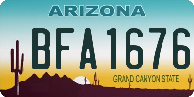 AZ license plate BFA1676