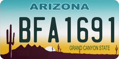 AZ license plate BFA1691