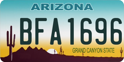 AZ license plate BFA1696