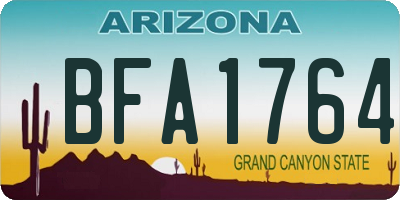 AZ license plate BFA1764
