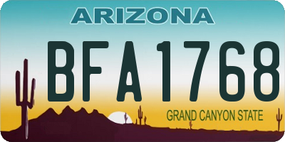 AZ license plate BFA1768