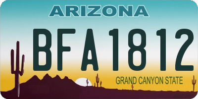 AZ license plate BFA1812
