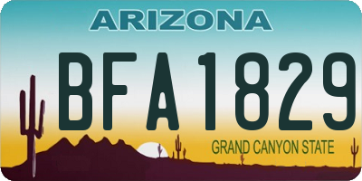 AZ license plate BFA1829