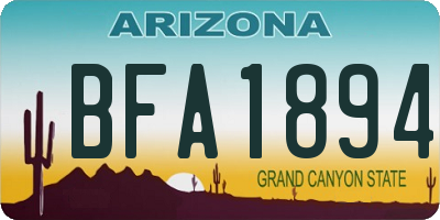 AZ license plate BFA1894