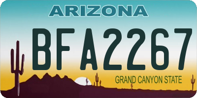 AZ license plate BFA2267