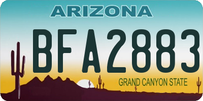 AZ license plate BFA2883