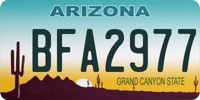AZ license plate BFA2977