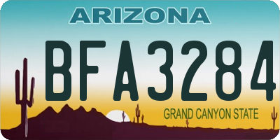 AZ license plate BFA3284