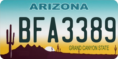 AZ license plate BFA3389