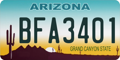 AZ license plate BFA3401