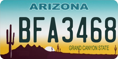 AZ license plate BFA3468