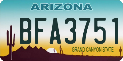 AZ license plate BFA3751